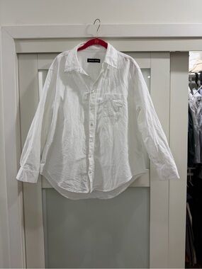 Naomi Nomi New Oxford Shirt in Crisp White Organic Cotton